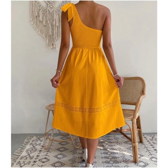 Boho One Shoulder Lace Dress - Picture 4 of 9